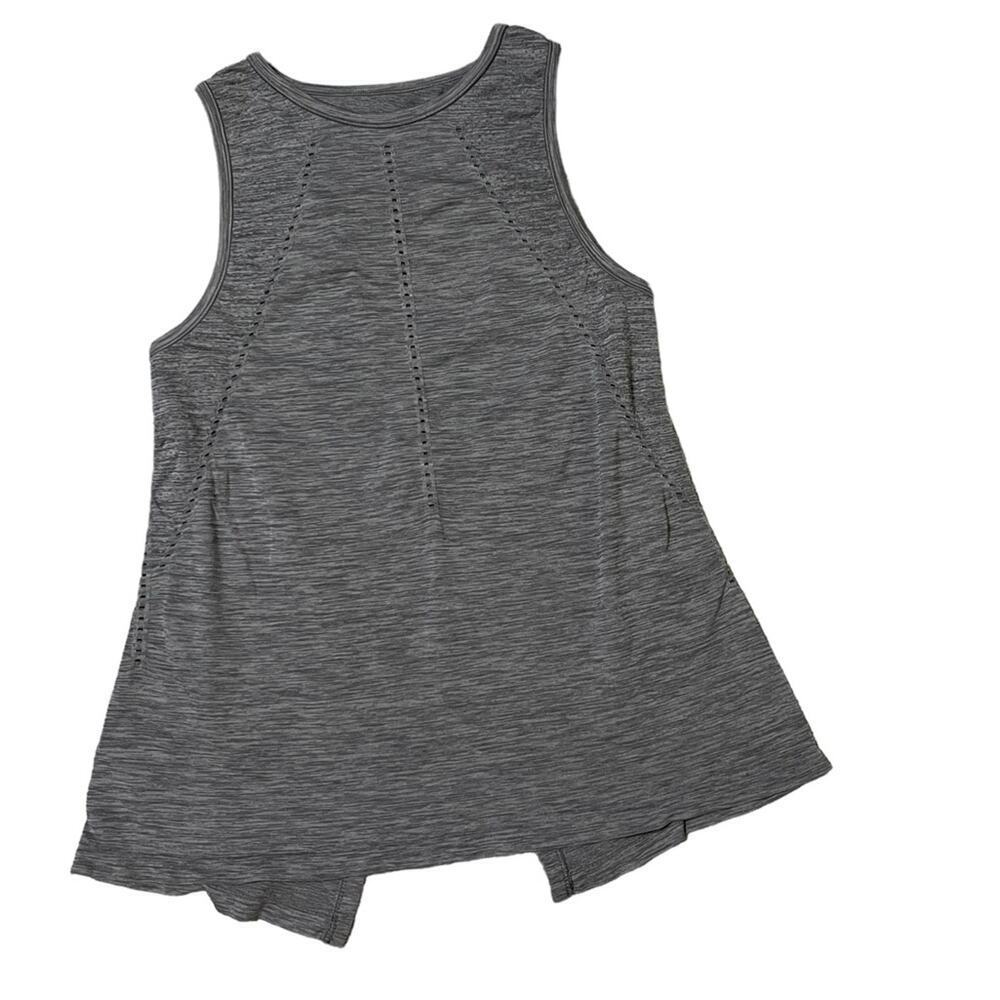 Athleta Foothill Heathered Grey Split Back Tank Top Size XS